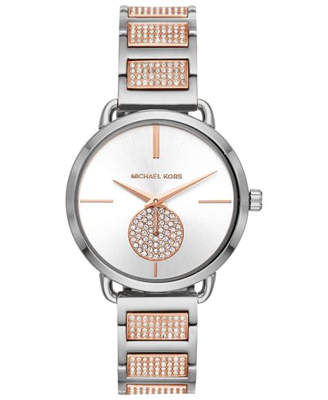 michael kors women's portia stainless steel bracelet watch 36mm|Michael Kors Portia Women's Watch, Stainless Steel Bracelet .